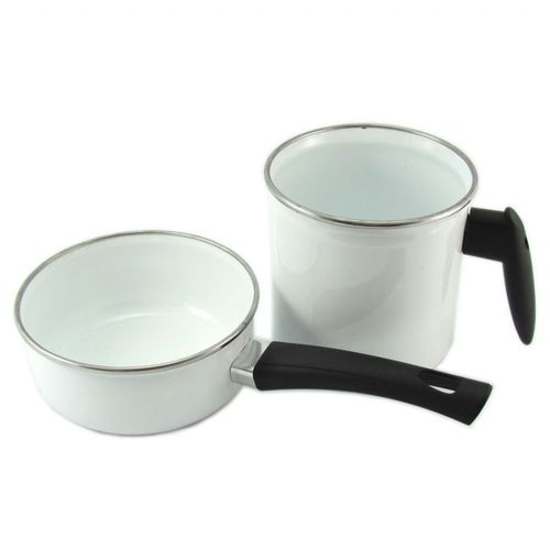 Conjunto Papeiro e Leiteira Branco Metallouça