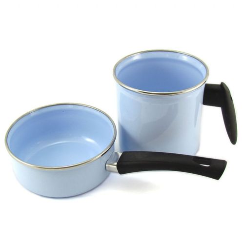 Conjunto Papeiro e Leiteira Azul Metallouça