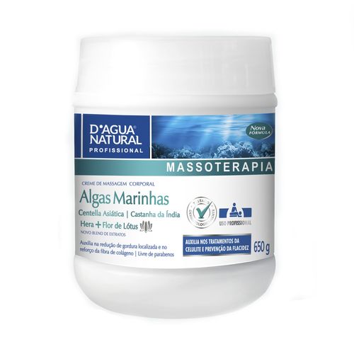 Creme de Massagem Algas Marinhas 650g DÁgua Natural