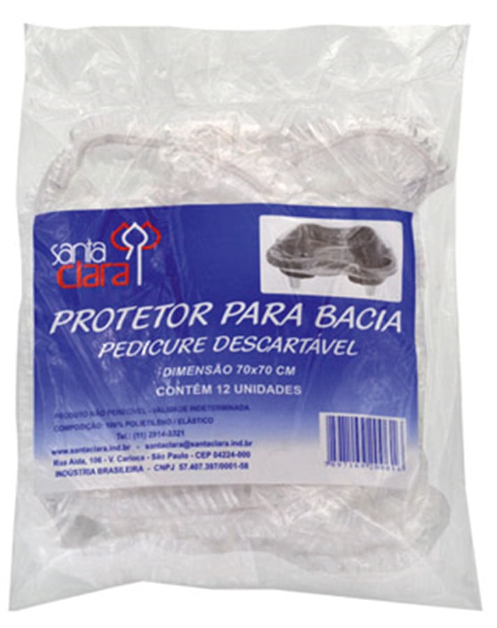 Protetor Bacia de Pedicure Descartável C/12 uni Santa Clara - Sacolão.com