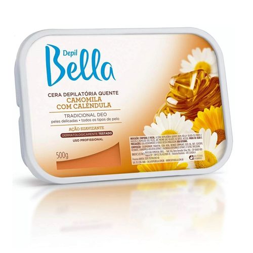 Cera Depilatória  Quente em Barra 500g Depil Bella Camomila com Calêndula