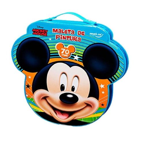 Maleta Para Pintura Licenciada Mickey Face Plast 70 Itens Molin