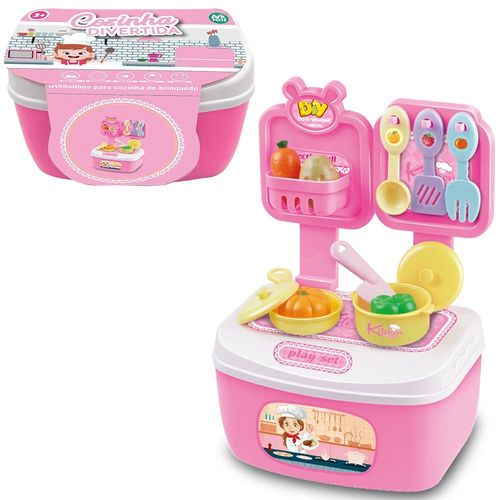 Mini Cozinha Divertida com Acessórios Rosa Ark Toys