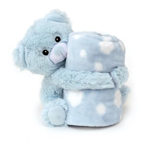 Cobertor E Bichinho De Pelúcia Ursinho Azul Loaní