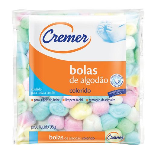 Algodão em Bolas Colorido 95g Cremer