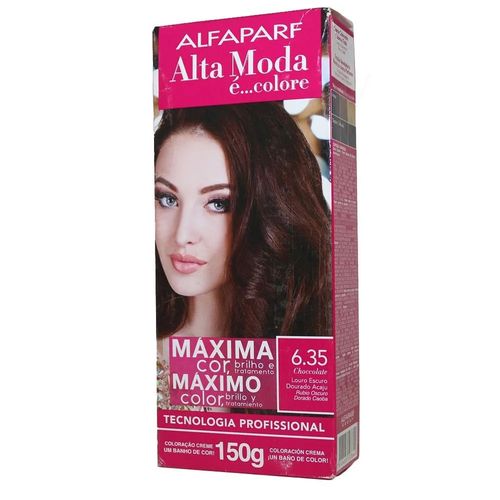 Tintura Colore 6.35 Chocolate Louro Escuro Dourado Acaju Alfaparf Alta Moda