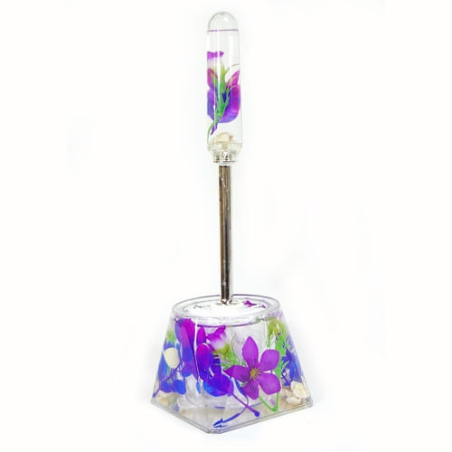 Escova Sanitária de Acrílico Decorada 32cm Cores Sortidas Clinck