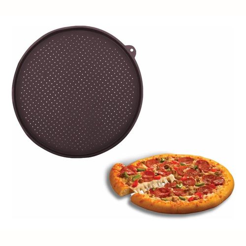 Forma de Pizza Assadeira Perfurada Tapete em Silicone 34cm Unyhome
