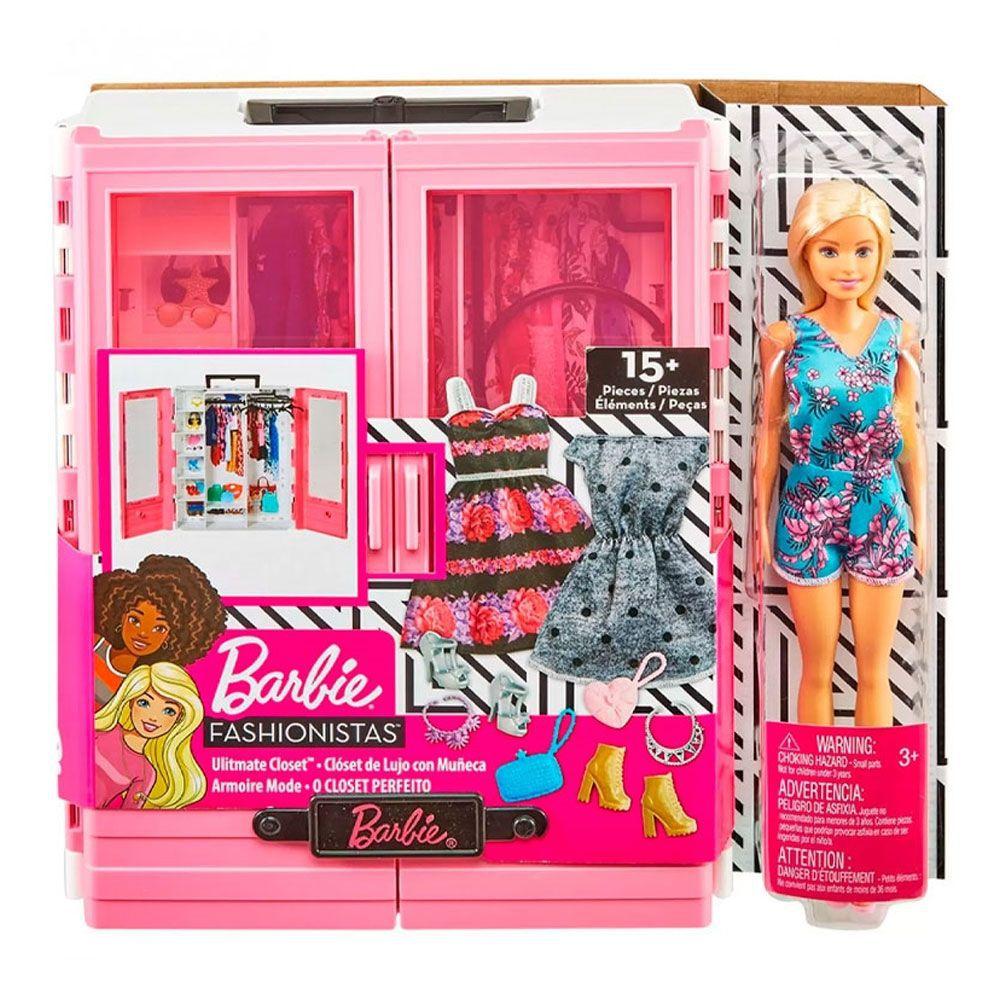 Boneca Barbie com Guarda Roupa de Luxo GBK12 Mattel - Sacolão.com