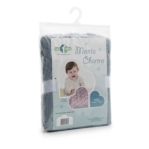 Manta Charme Corações 5503 Cinza Loaní