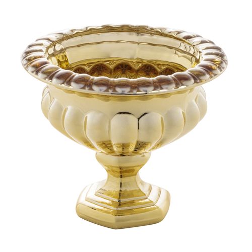 Centro Cristal Chumbo com Pé Sussex Dourado Metalizado 28215 Wolff