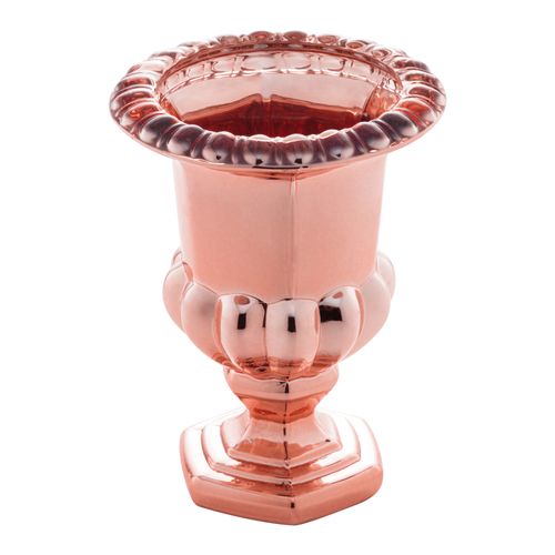 Vaso Cristal Chumbo com Pé Sussex Rosê Metalizado 28211 Wolff
