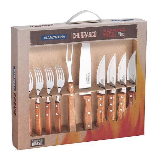 Jogo de Churrasco Inox 10 pçs 22399/037 Tramontina