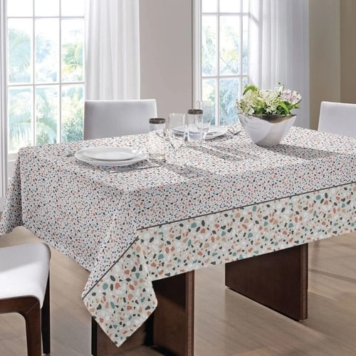 Toalha de Mesa 4 Lugares Royal Misto Granilite Quadrada Santista
