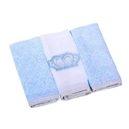 Fralda 70x65cm com 3 Unid Reininho Azul Minasrey