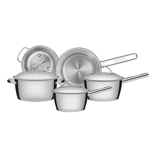 Conjunto de Panelas Aço Inox 5 Pçs Allegra Tramontina