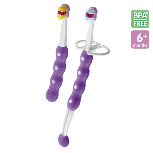Kit de Escova Dental Girls 6  meses 8216 MAM