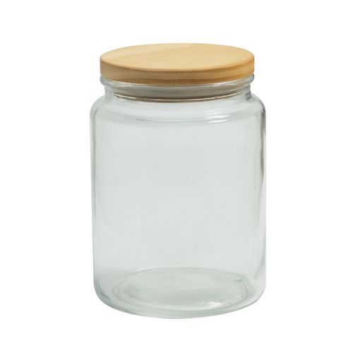 Pote de Vidro com Tampa de Madeira 800ml Lyor