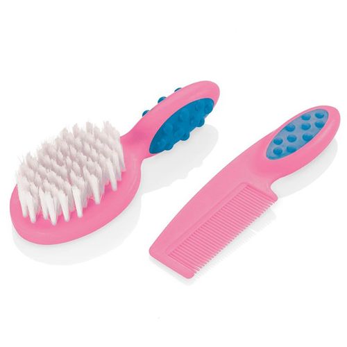 Pente e Escova para Cabelo Soft Touch Rosa/Lilás BB207 Multikids Baby