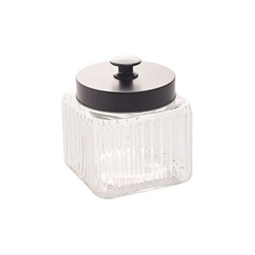 Pote de Vidro Borossilicato com Tampa Metal 1,2L Preta 1230 Lyor