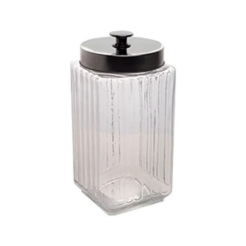 Pote de Vidro Borossilicato com Tampa Metal 2,3L Preta 1228 Lyor