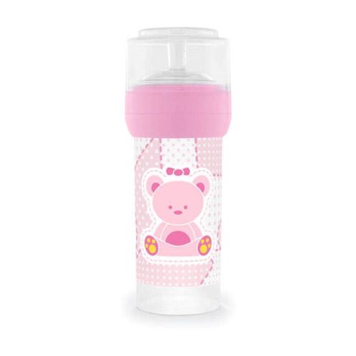 Mamadeira Super Primeiros Passos Rosa 260ml Lillo