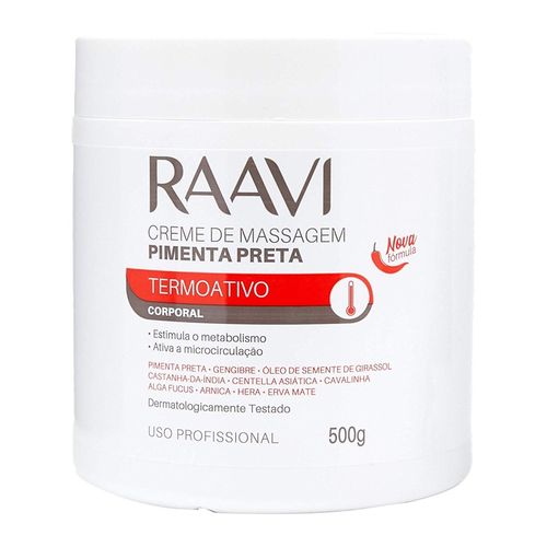 Creme Massagem Pimenta Preta 500g Raavi