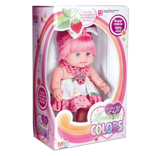 Boneca Lindinha Colors Com Tiara Sortidas 0527 Milk Brinquedos