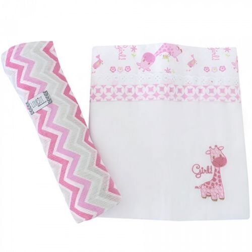 Toalha com 2 Und 5240 Fralda Rosa Minasrey