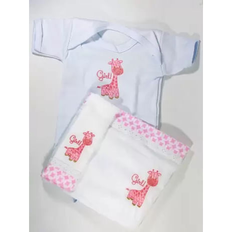 Kit Presente 3 Peças Loupiot Classic 5440 Rosa Bebê Minasrey