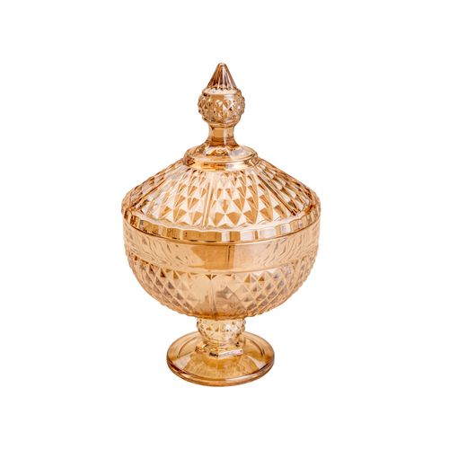 Potiche de Cristal Chumbo com Pé Âmbar 7226 Lyor