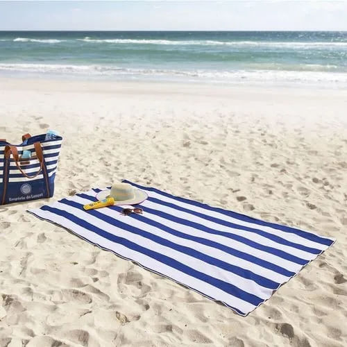 Toalha de Praia e Piscina Stripes Azul Santista