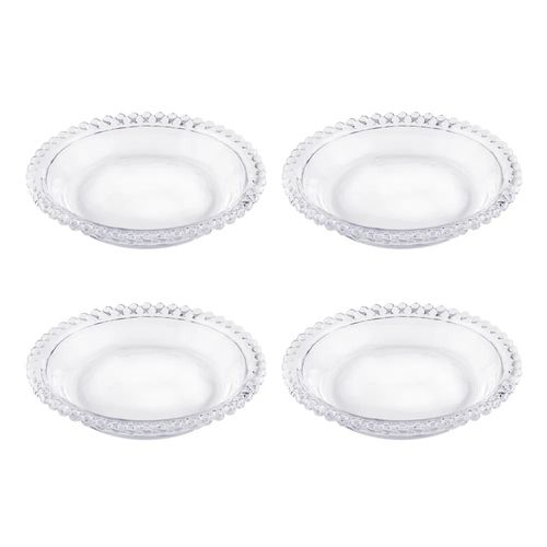 Conjunto 4 Pratos Cristal de Chumbo Pearl 14cm 27892 Wolff