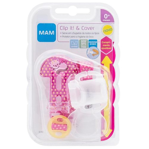 Prendedor de Chupeta Clip It e Cover Girls  0  3142 MAM