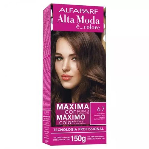 Tintura Colore 6.7 Castanho Luminoso Claro Alfaparf Alta Moda