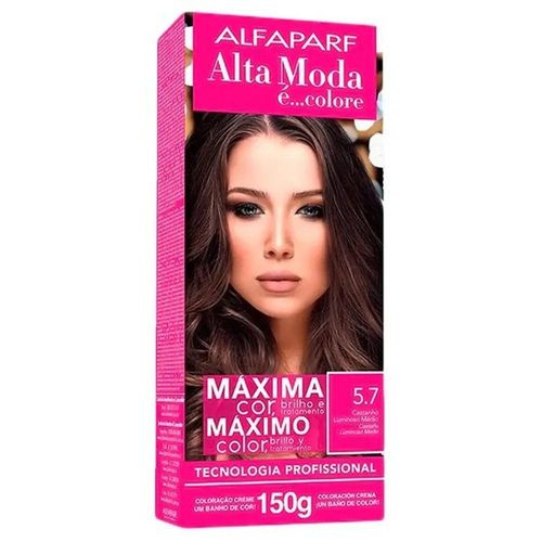 Tintura Colore 5.7 Castanho Luminoso Médio Alfaparf Alta Moda