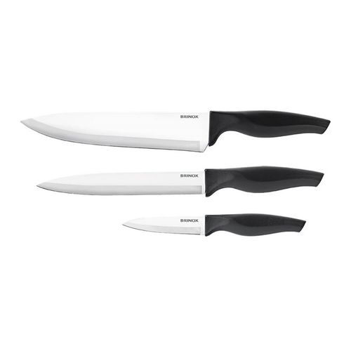 Conjunto De Facas 3 Peças Cross Preto 2556/309 Brinox