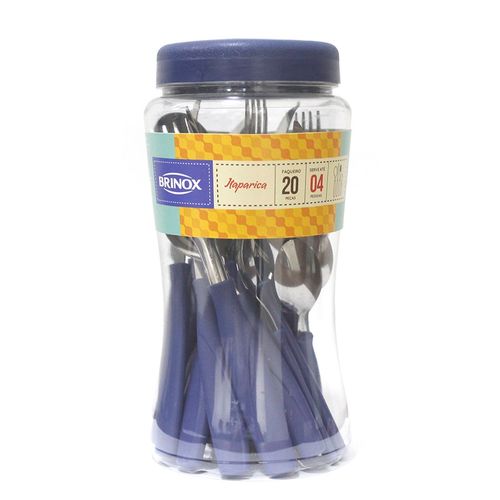 Faqueiro Itaparica 20 Peças Azul Brinox