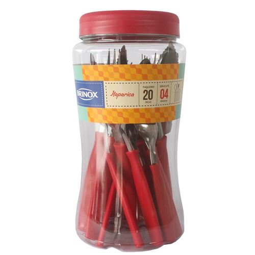 Faqueiro Itaparica 20 Peças Vermelho