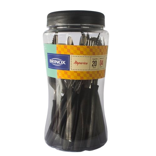 Faqueiro Itaparica 20 Peças Preto Brinox