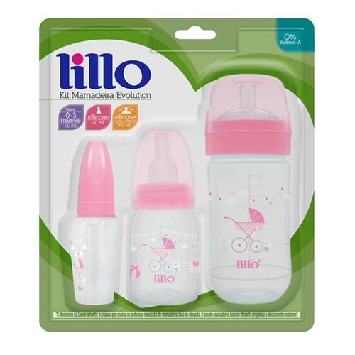 Kit Mamadeira Evolution Rosa Lillo