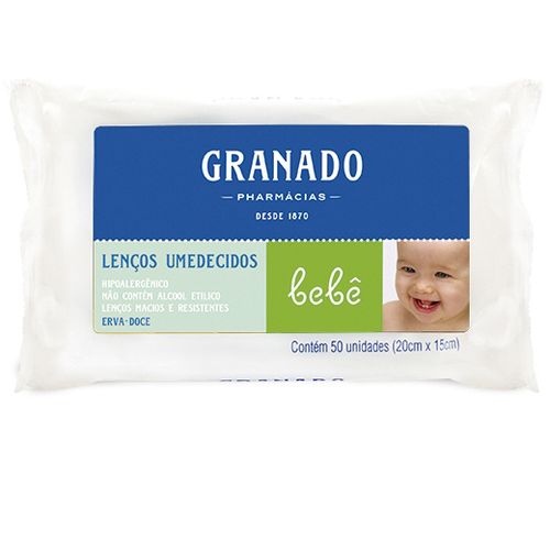 Lenço Umedecido 50 Unid Erva Doce Granado