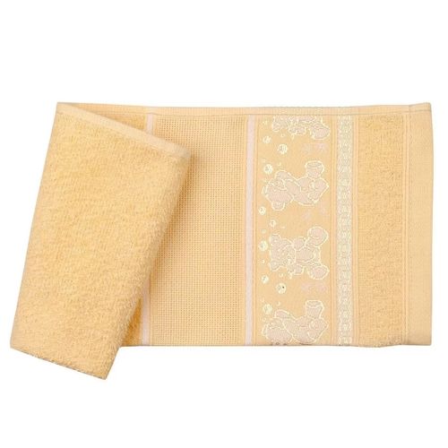 Toalha para Lavado Pinta e Borda Teddy Amarela Santista
