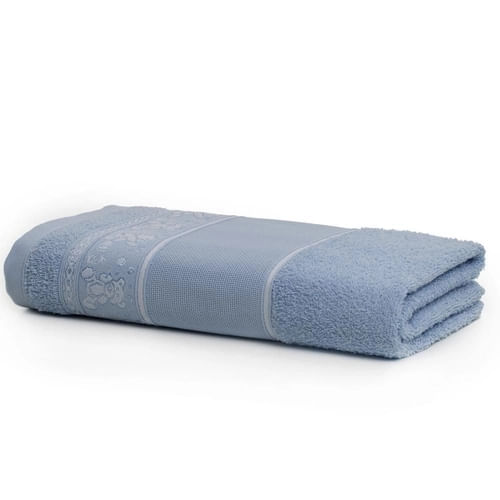 Toalha para Banho Pinta e Borda Teddy Azul Santista