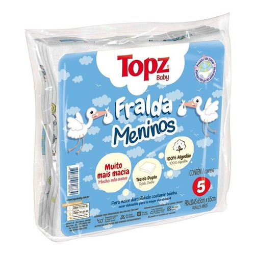 Fralda 5 Unid Masculina Topz Baby
