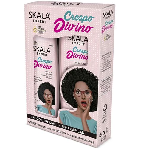 Kit Shampoo   Condicionador Crespo Divino 325ml Skala