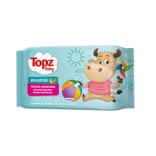Toalha Umedecida 50 unid Hora da Diversão Topz Baby
