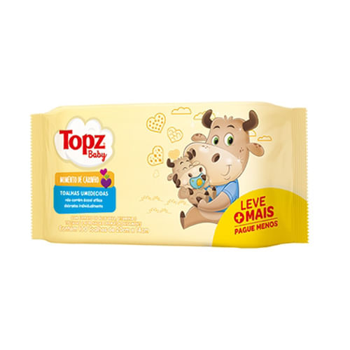 Toalha Umedecida 100 unid Momento Carinho Topz Baby