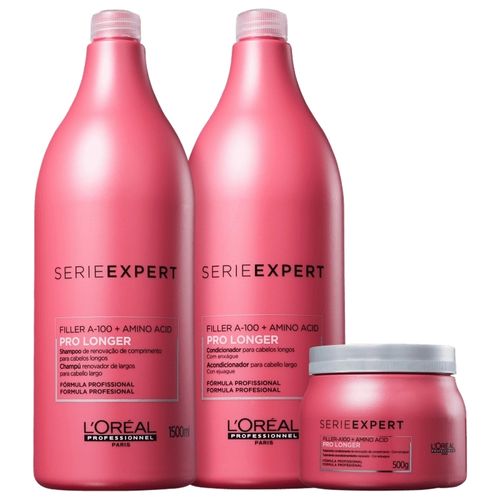 Kit Shampoo 1,5L   Condicionador 1,5   Máscara 500g Pro Longer Loreal