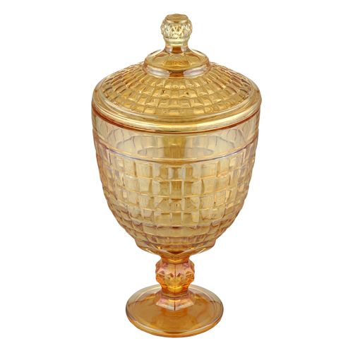 Potiche de Cristal Chumbo com Pé Tress Âmbar 4415 Lyor